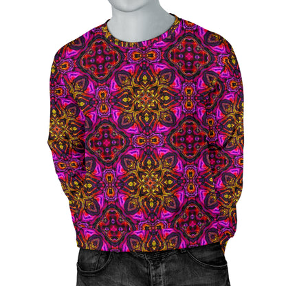 kaleidoscope Abstract Print Design Men Long Sleeve Sweatshirt