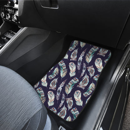 Feather Vintage Boho Design Print Car Floor Mats Front Back