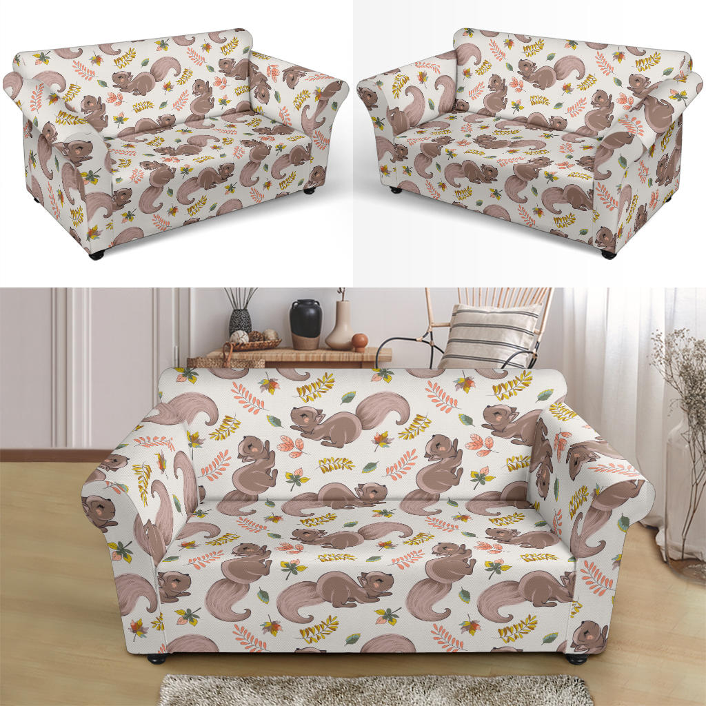 Squirrel Print Design LKS307 Loveseat Couch Slipcover