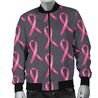 Breast Cancer Awareness Pattern Men Bomber Jacket