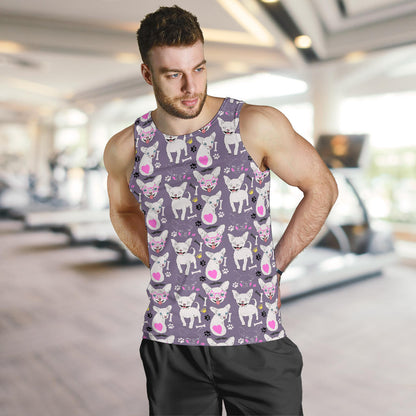 Chihuahua Happy Pattern Men Tank Top