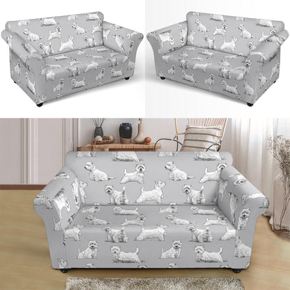 Scottish Terriers Print Design LKS3011 Loveseat Couch Slipcover