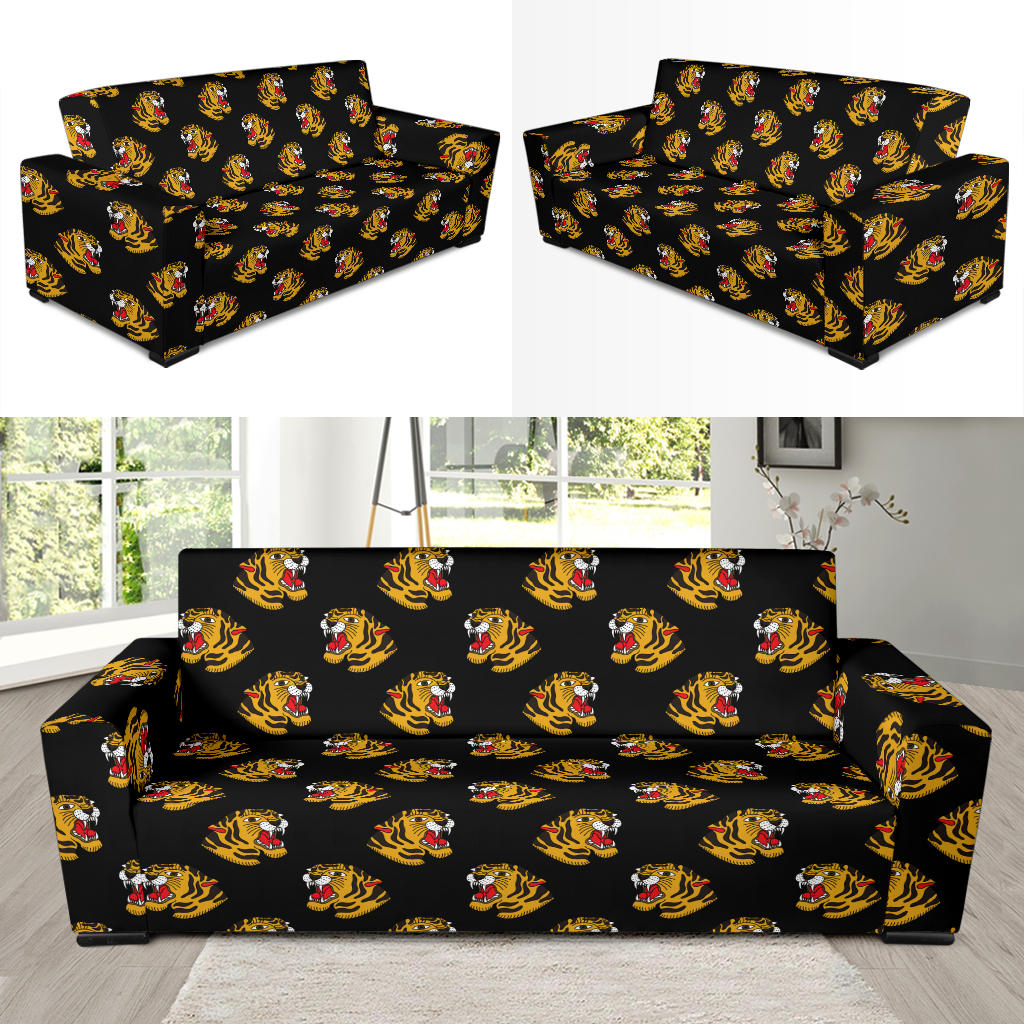 Tiger Head Print Design LKS306 Sofa Slipcover