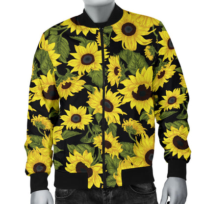 Sunflower Fresh Bright Color Print Men Bomber Jacket