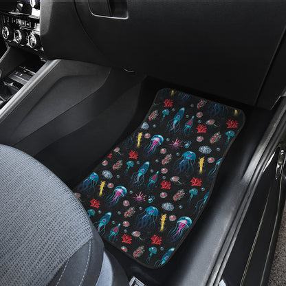 Jellyfish Underwater Print Car Floor Mats Front Back