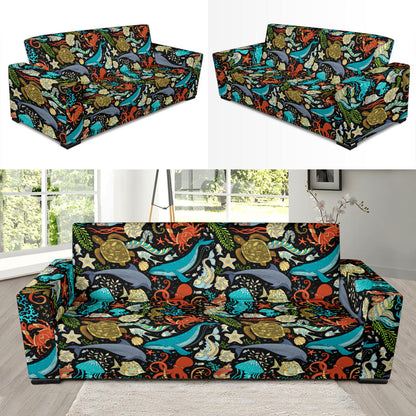 Underwater Animal Print Design LKS301 Sofa Slipcover