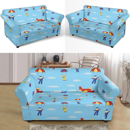 Skydiver Print Design LKS304 Loveseat Couch Slipcover