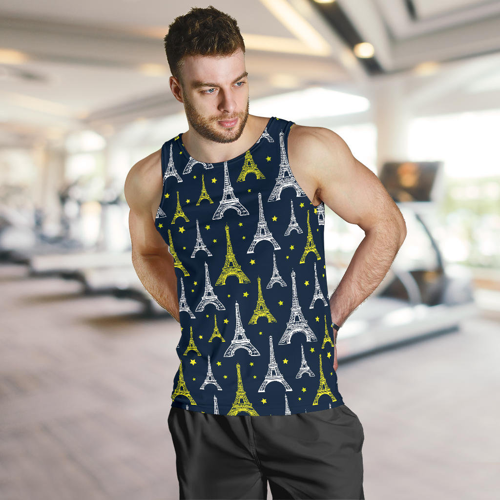 Eiffel Tower Star Print Men Tank Top