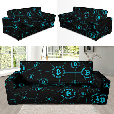 Cryptocurrency Pattern Print Design 01 Sofa Slipcover