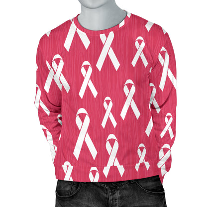 Breast Cancer Awareness Symbol Men Long Sleeve Sweatshirt