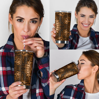 Snake Skin Brown Print Tumbler