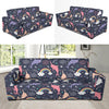 Narwhal Pattern Print Design 01 Sofa Slipcover