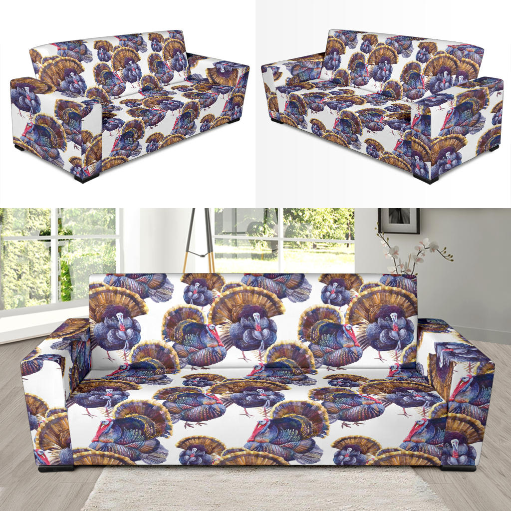 Turkey Pattern Print Design 01 Sofa Slipcover