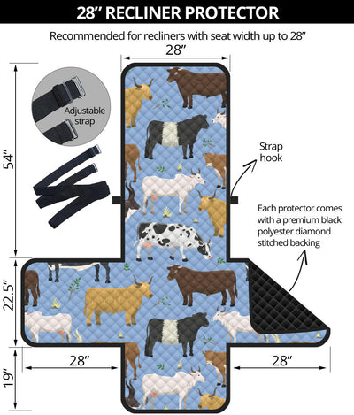 Cattle Pattern Print Design 02 Recliner Cover Protector