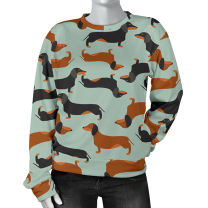 Dachshund Cute Print Pattern Women Long Sleeve Sweatshirt