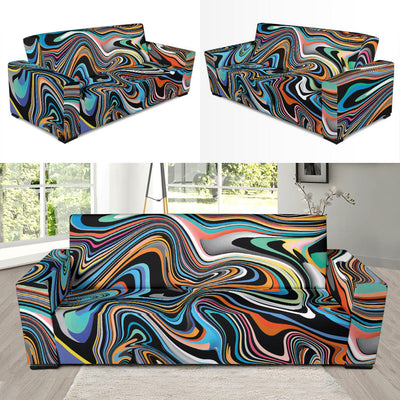 Liquid Pattern Print Design 02 Sofa Slipcover