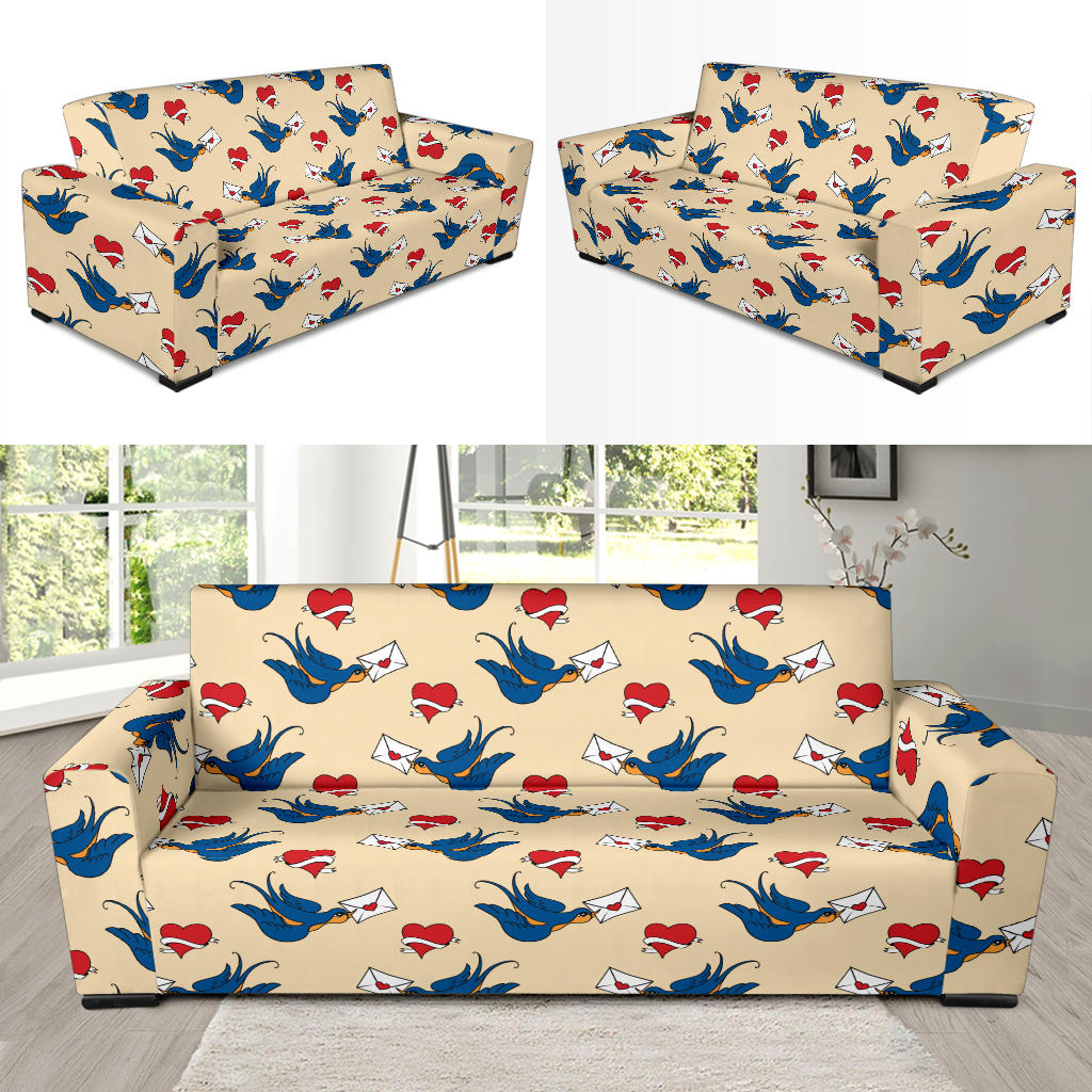 Swallow Bird Pattern Print Design 05 Sofa Slipcover