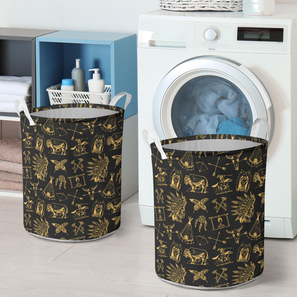 American indian Gold Style Laundry Basket