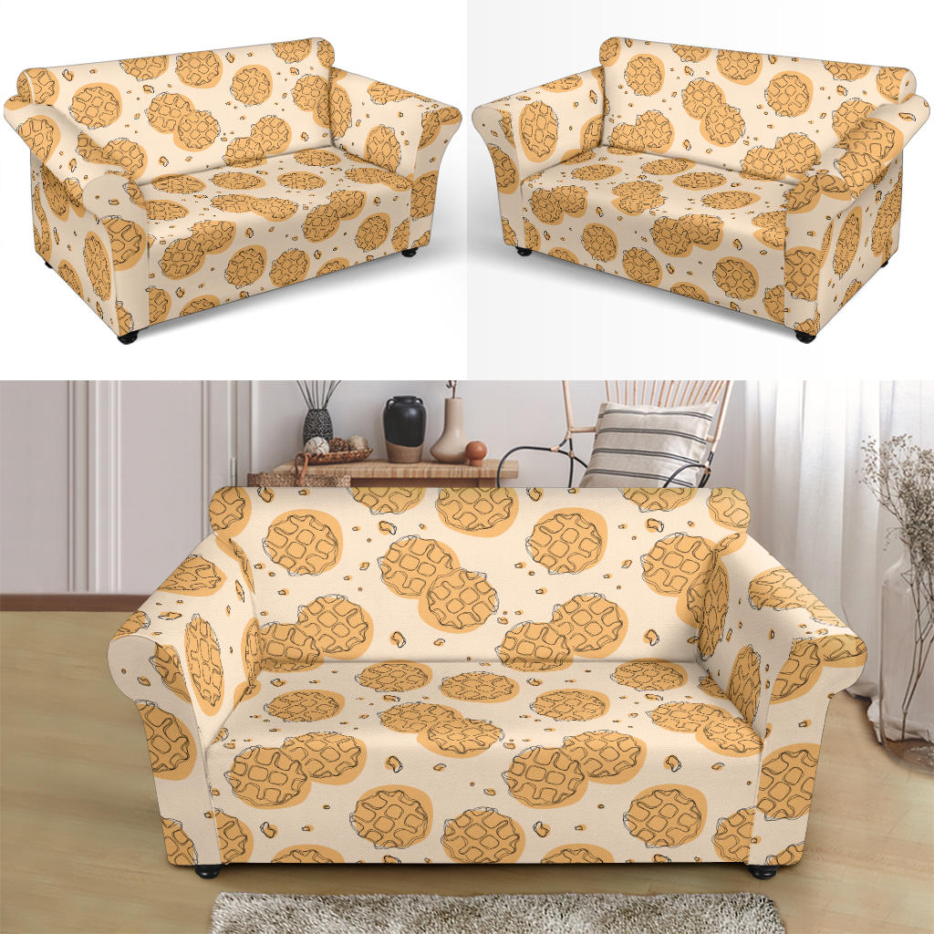 Waffle Print Design LKS303 Loveseat Couch Slipcover