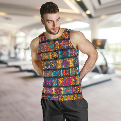 Mandala Style Design Print Men Tank Top