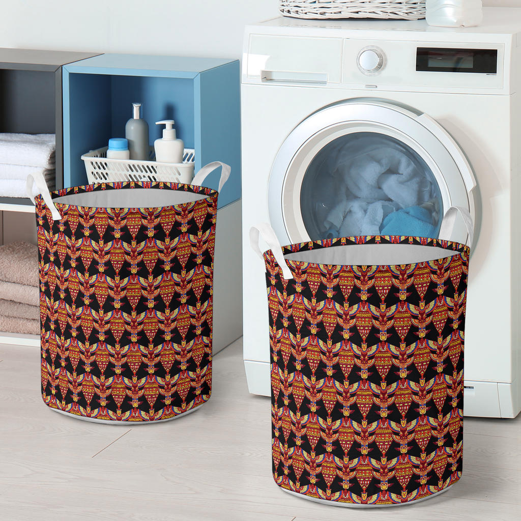 Totem Pole Print Laundry Basket