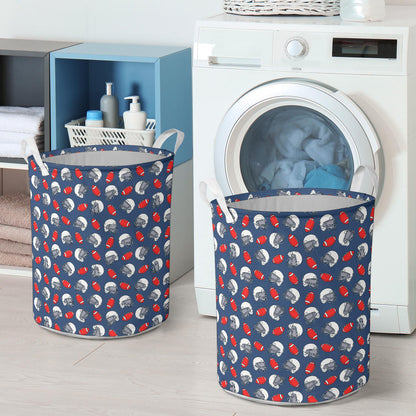 American Football Helmet Design Pattern Laundry Basket