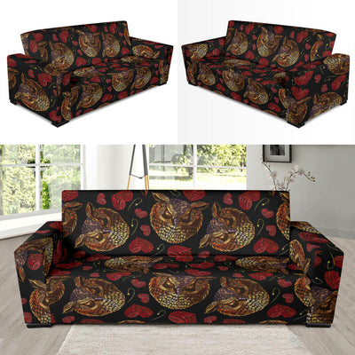 Owl Pattern Print Design A08 Sofa Slipcover