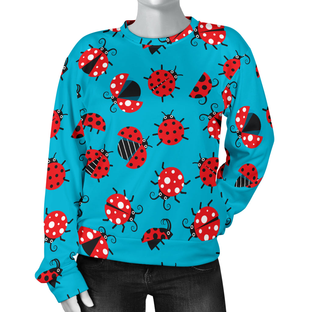 Ladybug Action Print Pattern Women Long Sleeve Sweatshirt