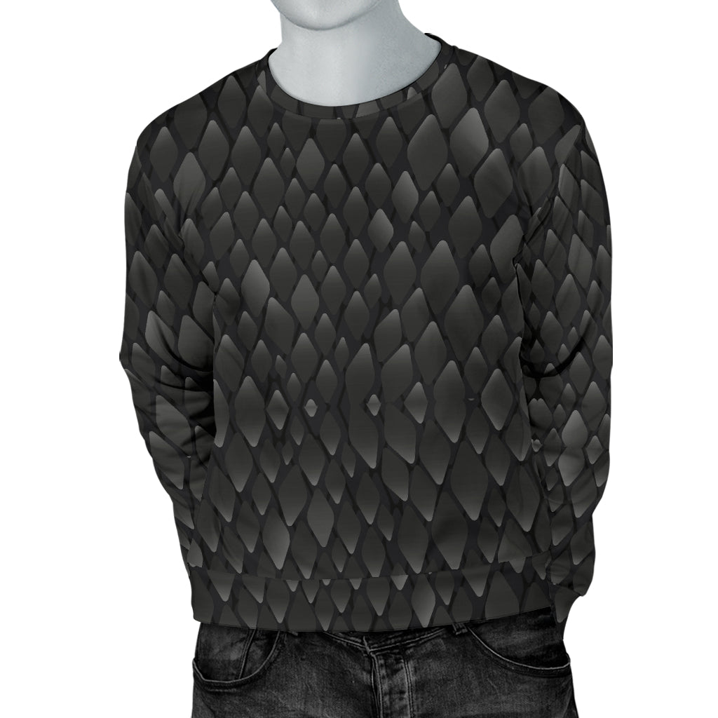 Snake Skin Black Print Men Long Sleeve Sweatshirt