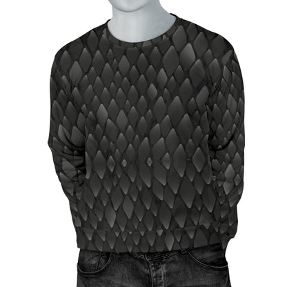 Snake Skin Black Print Men Long Sleeve Sweatshirt