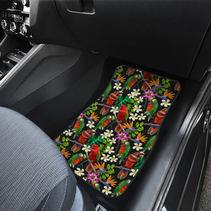 Parrot Design Print Car Floor Mats Front Back