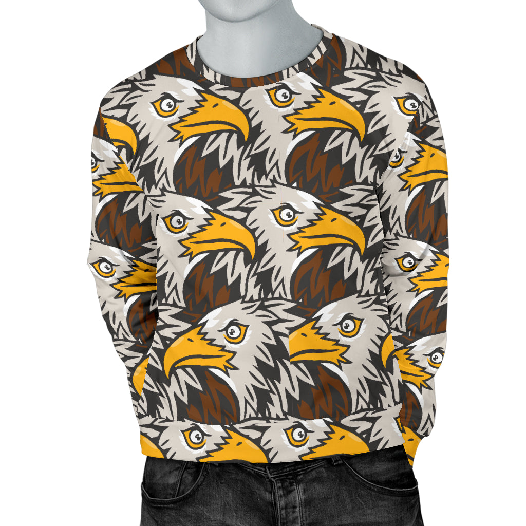 Eagles Head Pattern Men Long Sleeve Sweatshirt