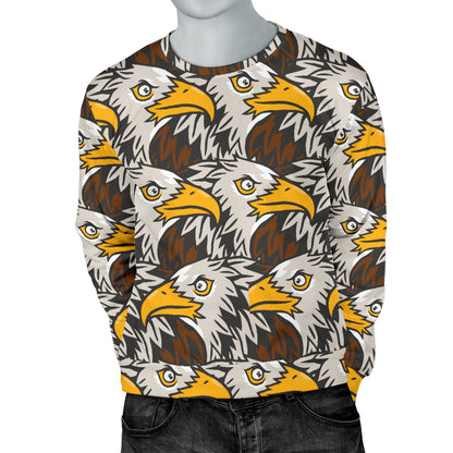 Eagles Head Pattern Men Long Sleeve Sweatshirt