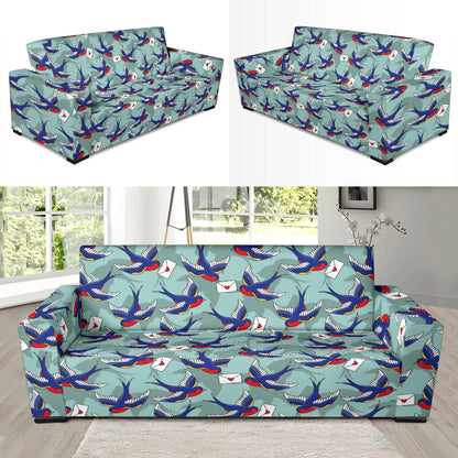 Swallow Bird Pattern Print Design 02 Sofa Slipcover