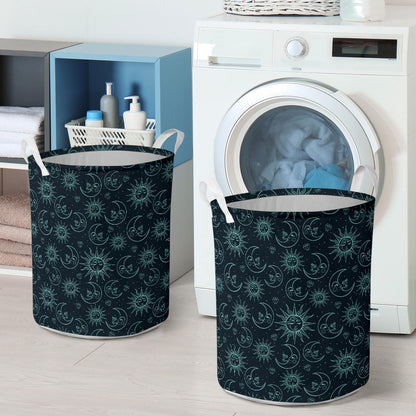 Sun Moon Magic Design Themed Print Laundry Basket
