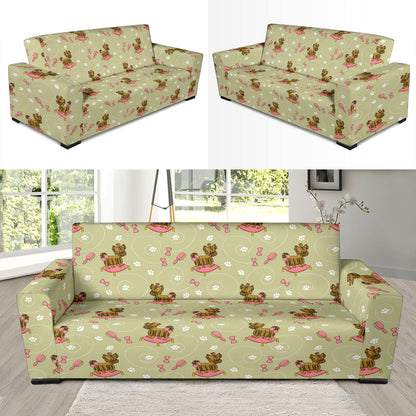 Yorkshire Cute Terriers Print Design LKS301 Sofa Slipcover