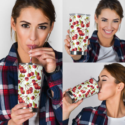 Cherry Hand Draw Tumbler