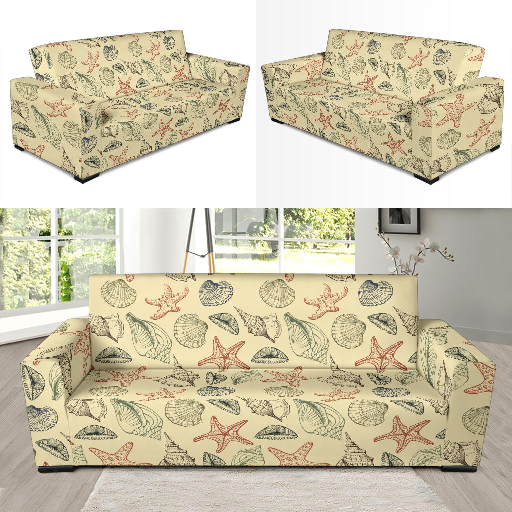 Seashell Print Design LKS305 Sofa Slipcover