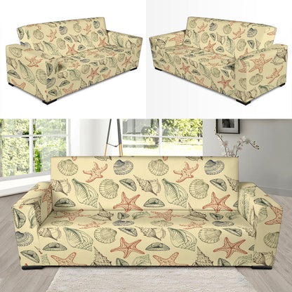 Seashell Print Design LKS305 Sofa Slipcover