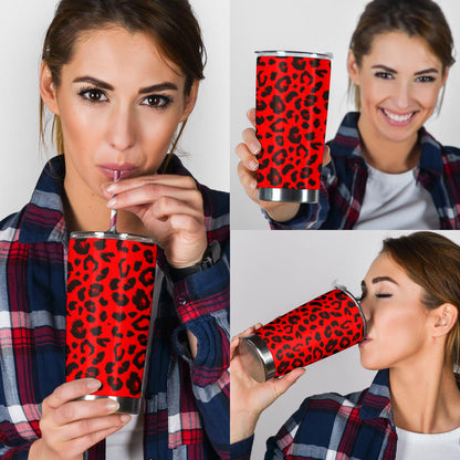 Leopard Red Skin Print Tumbler