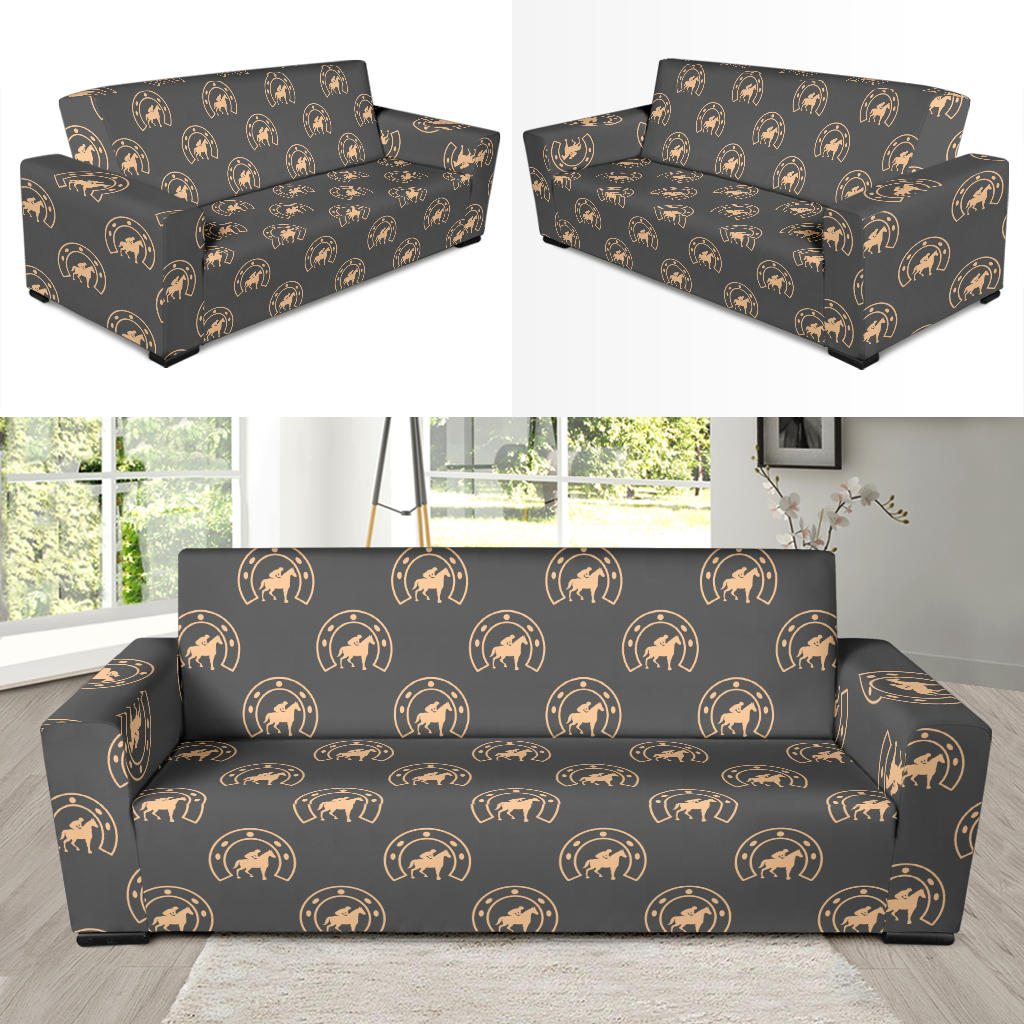 Horseshoe Print Design LKS306 Sofa Slipcover
