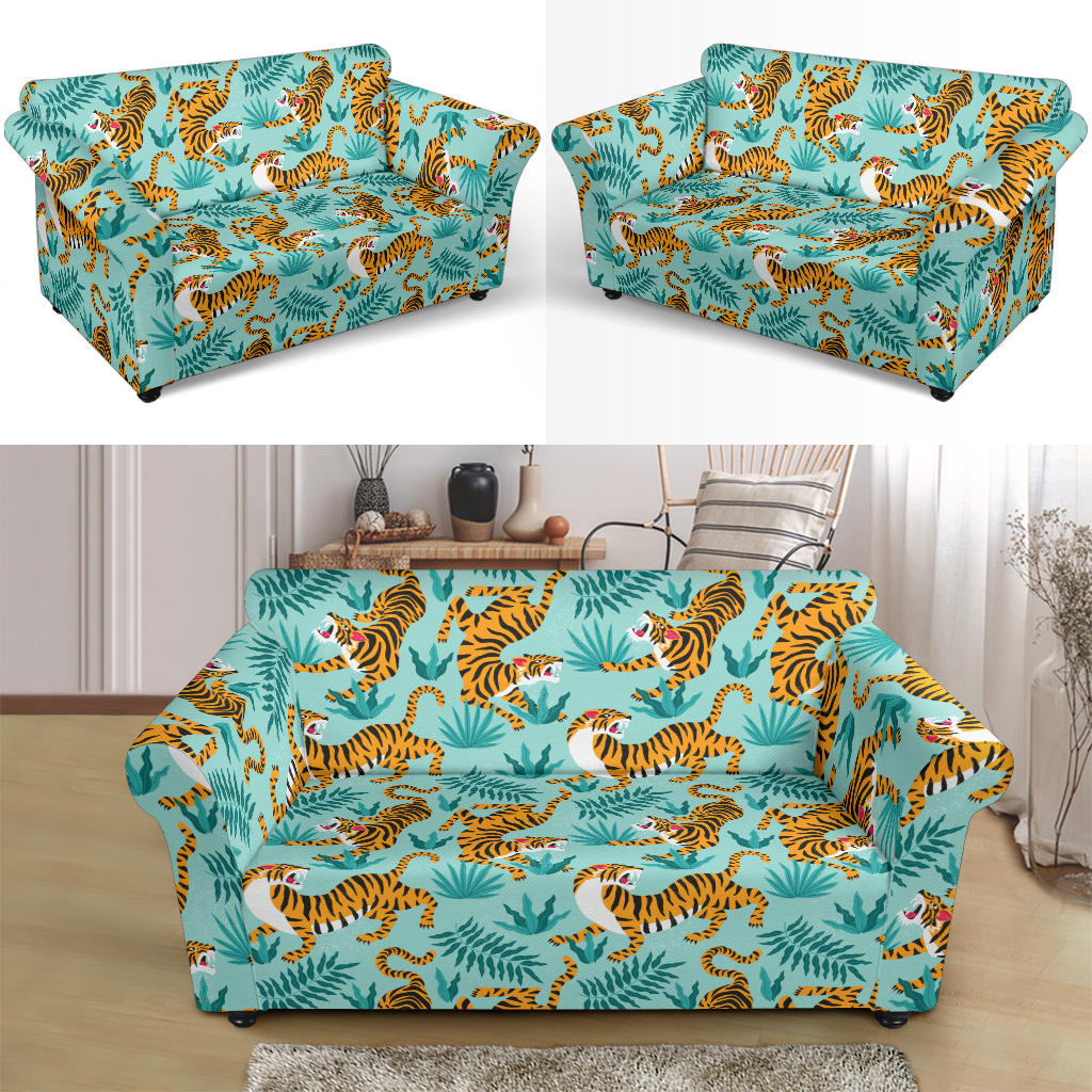 Tiger Print Design LKS304 Loveseat Couch Slipcover