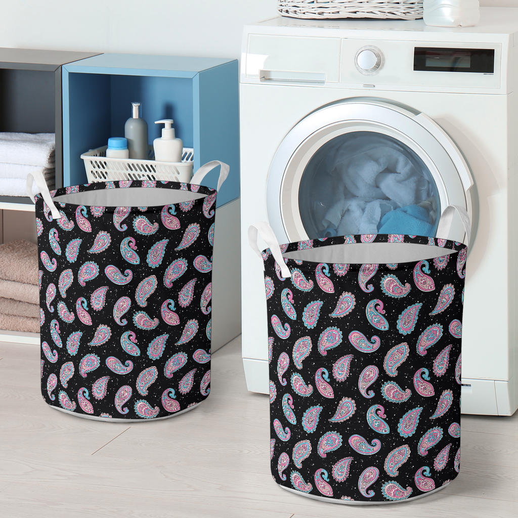 Paisley Pink Design Mandala Print Laundry Basket