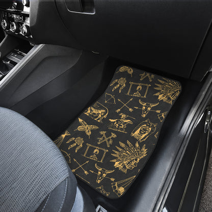 American indian Gold Style Car Floor Mats Front Back