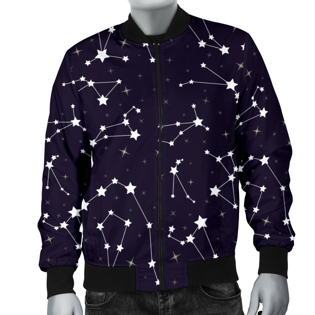 Zodiac Star Pattern Design Print Men Bomber Jacket