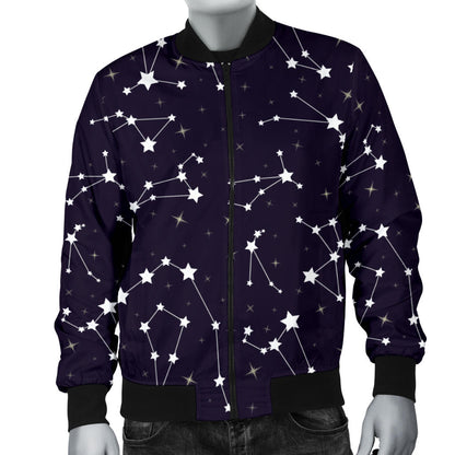 Zodiac Star Pattern Design Print Men Bomber Jacket