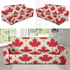 Maple Leaf Pattern Print Design 03 Sofa Slipcover