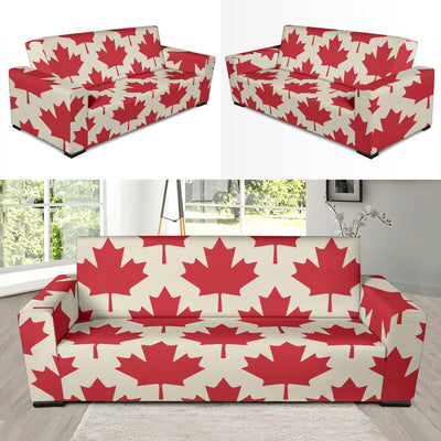 Maple Leaf Pattern Print Design 03 Sofa Slipcover