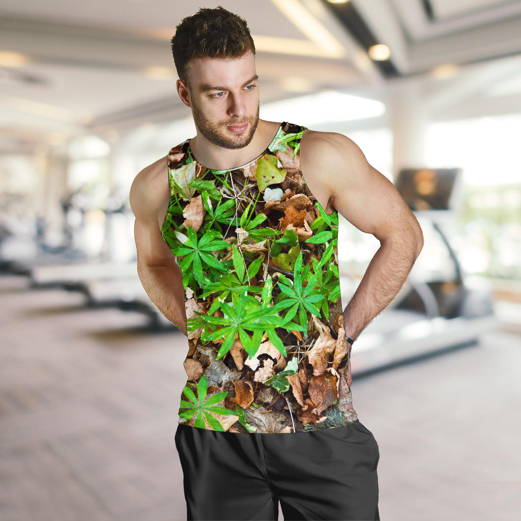 Camouflage Realistic Tree Fresh Print Men Tank Top