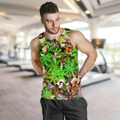 Camouflage Realistic Tree Fresh Print Men Tank Top